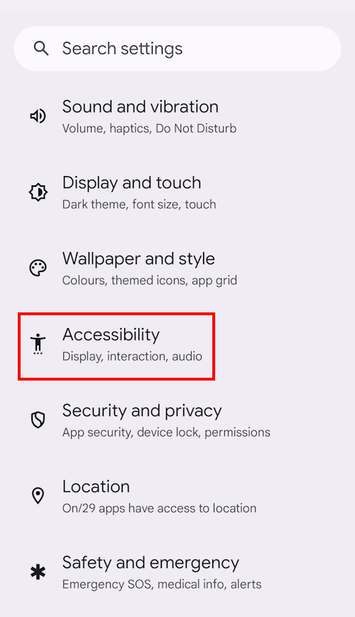 Open Settings and tap Accessibility